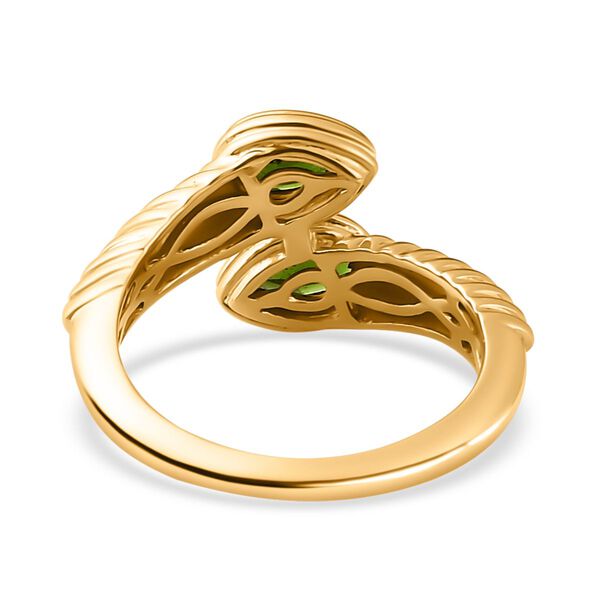 Nat&uuml;rlicher Chromdiopsid Ring 925 Silber vergoldet (Gr&ouml;&szlig;e 20.00) ca. 0,88 ct image number 6