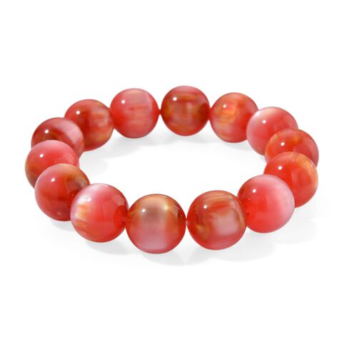 Cherry-Quarz Armband, Simuliert, Flexibel, Edelstahl, ca. 180 ct image number 0
