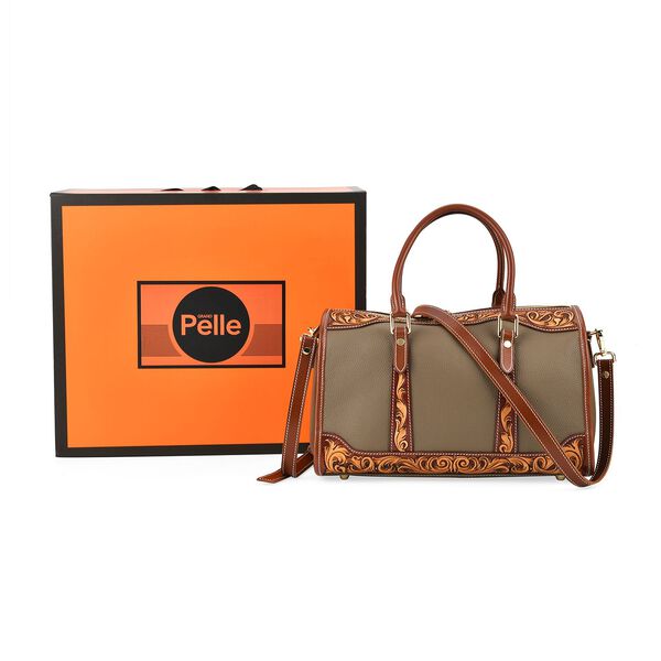 Grand Pelle  - Echtleder Umhängetasche, 34,5x15x21 cm, grün image number 7