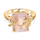 GP Trionfo Kollektion - Rosenquarz, Wei&szlig;er Zirkon Ring 925 Silber 750 Gelbgold Vermeil (Gr&ouml;&szlig;e 21.00) ca. 5.86 ct