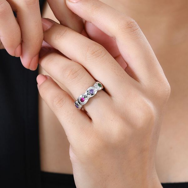 Lila Zirkonia, Blauer Zirkonia Ring 925 Silber rhodiniert (Gr&ouml;&szlig;e 16.00) ca. 0,72 ct image number 2