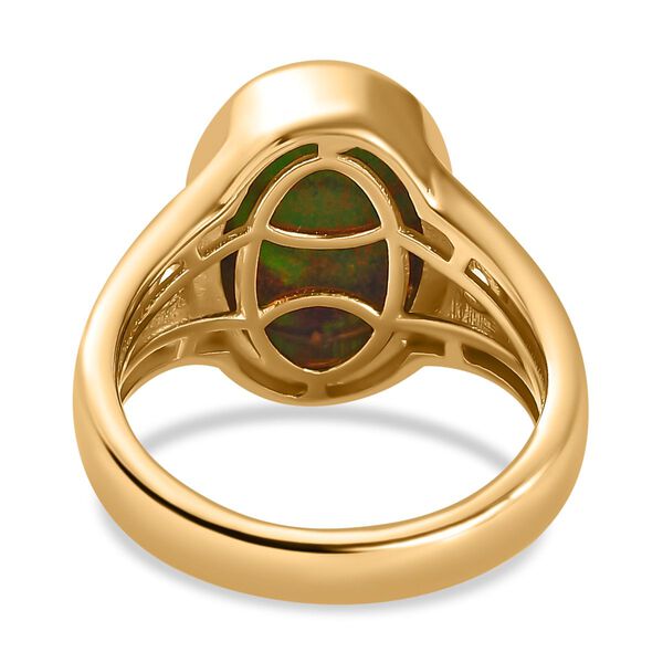 Labor schwarzer Opal und Zirkon Ring - 2,45 ct. image number 7