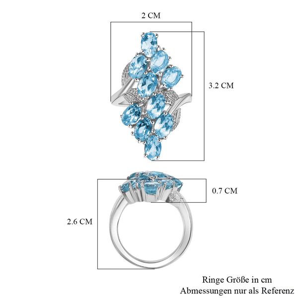 Himmelblauer Topas Ring - 6,41 ct. image number 6