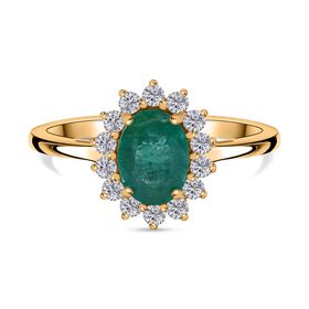 AAA Kagem Sambischer Smaragd und  Diamant Ring, ca. 1,54 ct