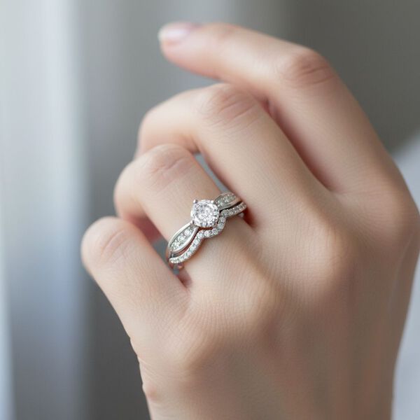 LUSTRO STELLA - Weißer Zirkonia Ring 925 Silber rhodiniert (Größe 18.00) image number 2