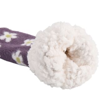 SHERPA Kuschelsocken mit Schneeflocken-Design und rutschfester Sohle, Einheitsgr&ouml;&szlig;e, Lila