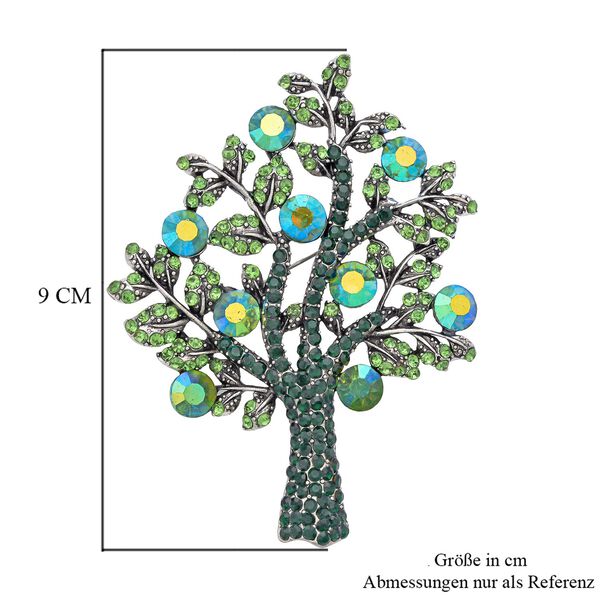 Gr&uuml;ne Feder-Kristallbrosche image number 4