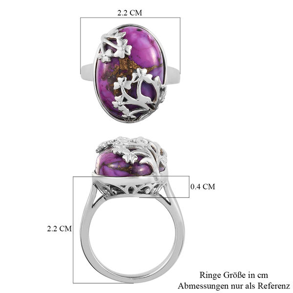 Lila Mojave T&uuml;rkis-Ring, Ionenbeschichtetes Messing  ca. 11,03 ct image number 7