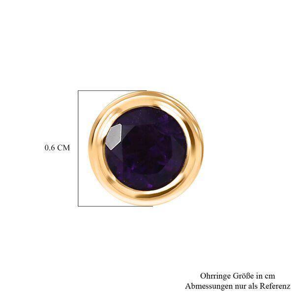 Afrikanische Amethyst Ohrringe, 925 Silber 750 Gelbgold Vermeil - 0,49 ct. image number 7
