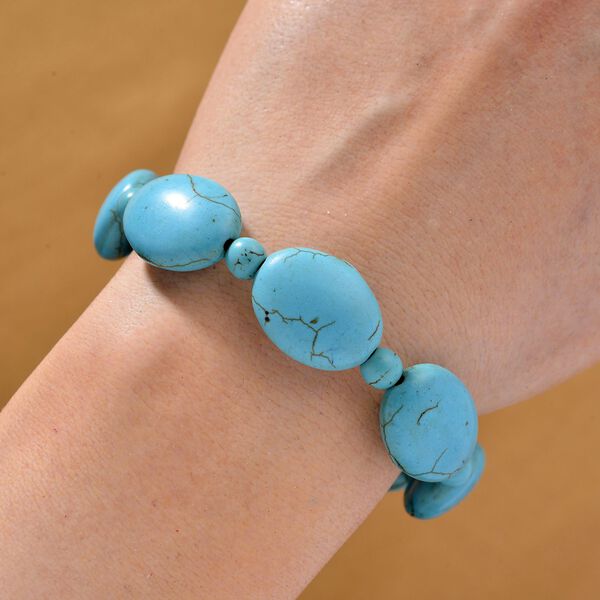 Flexibles blaues rekonstituiertes Howlith Armband - 135 ct. image number 2