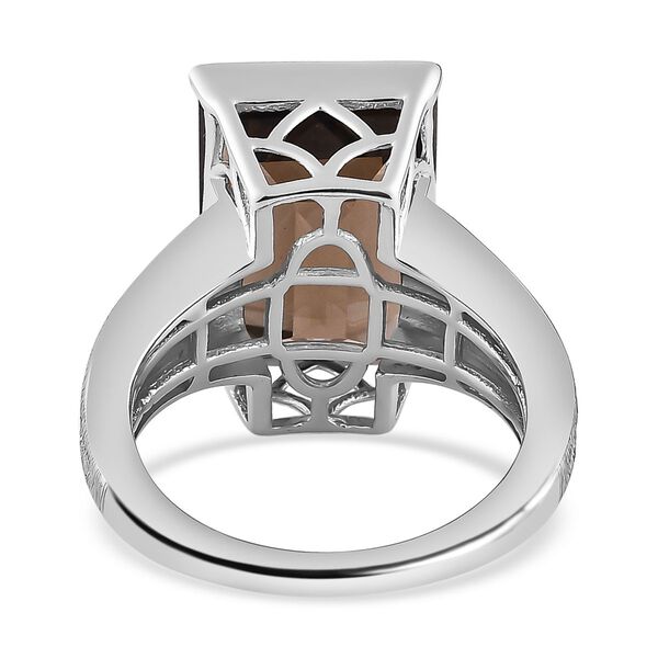 Rauchquarz Ring, 925 Silber platiniert (Gr&ouml;&szlig;e 16.00) ca. 7.13 ct image number 6