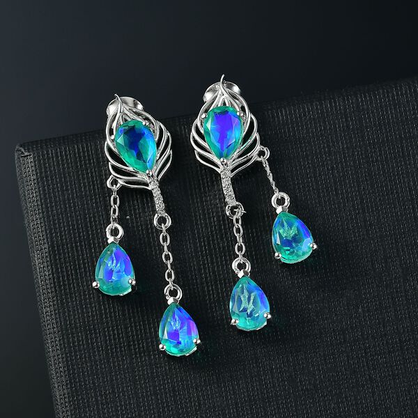 D joy Pfau Quarz Triplette Ohrringe 925 Silber rhodiniert ca. 7,88 ct. image number 1