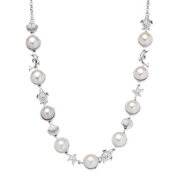 EVER TRUE S&uuml;&szlig;wasser Perle (9-9.5 mm) Halskette ca. 50 cm Nickelfreies Messing, Silberfarben