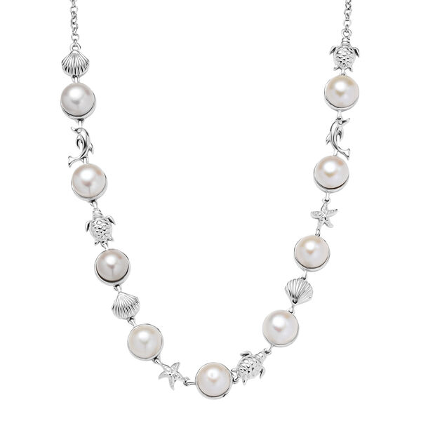 EVER TRUE S&uuml;&szlig;wasser Perle (9-9.5 mm) Halskette ca. 50 cm Nickelfreies Messing, Silberfarben