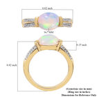 Natürlicher Äthiopischer Opal und Zirkon Ring 925 Silber Vermeil image number 5