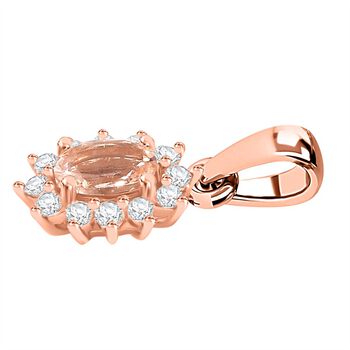 AA Morganit und wei&szlig;er Zirkon Anh&auml;nger, ca. 0,67 ct.