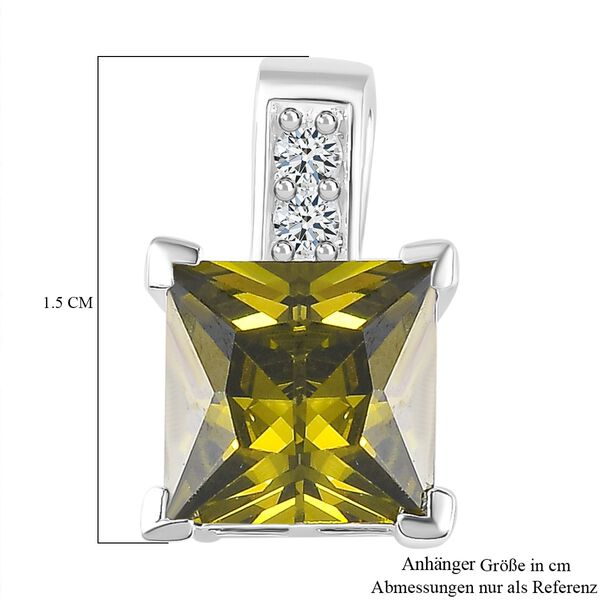 Peridot kubischer Zirkonia-Anhänger - 4,43 ct. image number 6
