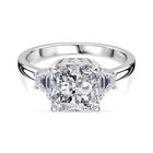 D’joy Moissanit Ring 925 Silber rhodiniert (Größe 20.00) ca. 2,95 ct