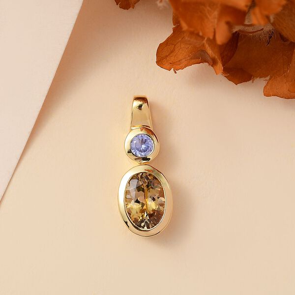 AA Natürlicher goldener Tansanit und Tansanit Anhänger - 1,20 ct. image number 8