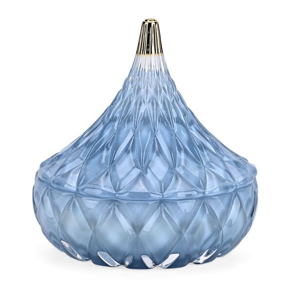 LIVMORE - Duftkerze Winterzauber-Design, 25 Std. Brenndauer, 150g, 4,5 ml &auml;therisches &Ouml;l, Amber und Pfingstrose, Blau image number 3