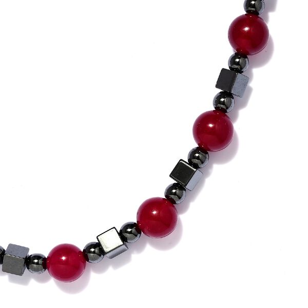 Onyx und Hämatit Halskette ca. 50 cm Lange 925 Silber platiniert ca. 157,95 ct image number 3