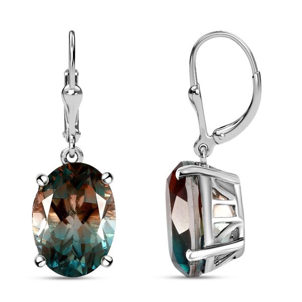 Aqua Terra Costa Quarz Triplett-Solit&auml;r-Ohrh&auml;nger, 925 Silber platiniert, 12,94 ct. image number 4