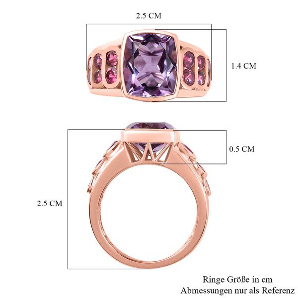 AA Rose De France Amethyst und Rhodolith Granat Ring- 5,49 ct. image number 7