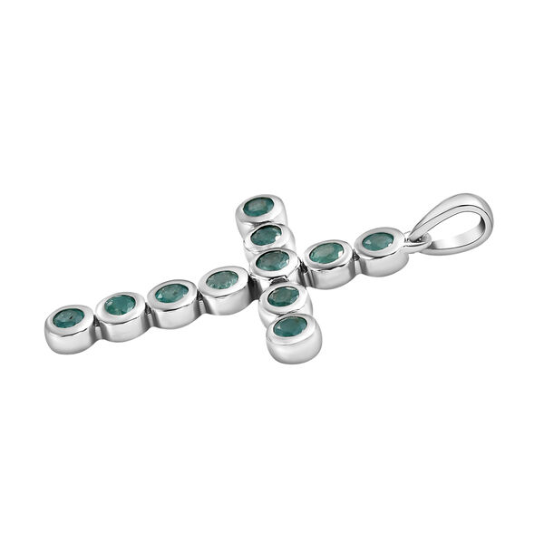 Grandidierit Kreuz-Anh&auml;nger, 925 Silber platiniert ca. 1.36 ct image number 4