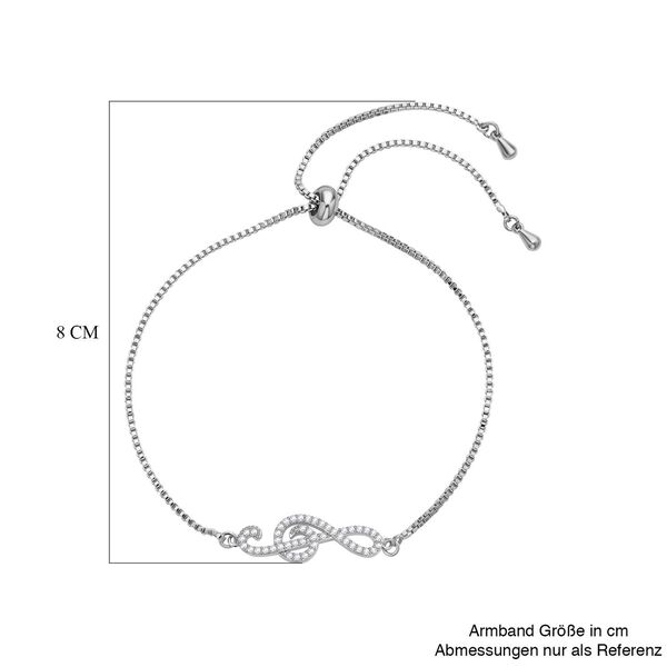 Wei&szlig;es Zirkonia Armband, ca. 15,25 cm, Messing image number 4
