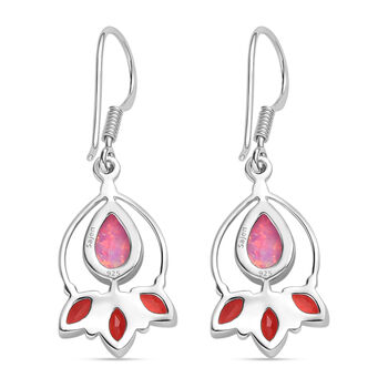 Sajen Silber-Opal Dublett, Mystischer Quarz des Regenbogenvulkans Ohrringe 925 Silber rhodiniert ca. 3.30 ct