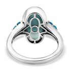 Larimar und Neon Apatit-Ring, 925 Silber platiniert  ca. 6,46 ct image number 5