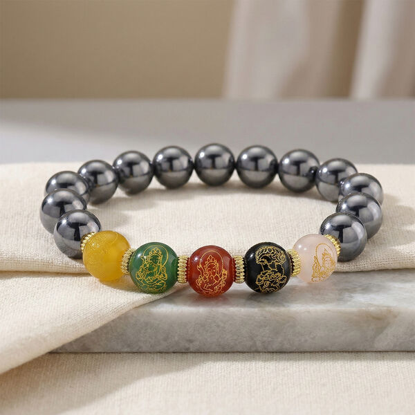 Flexibles Terahertz und mehrfarbiges Achat Armband -120 ct. image number 2