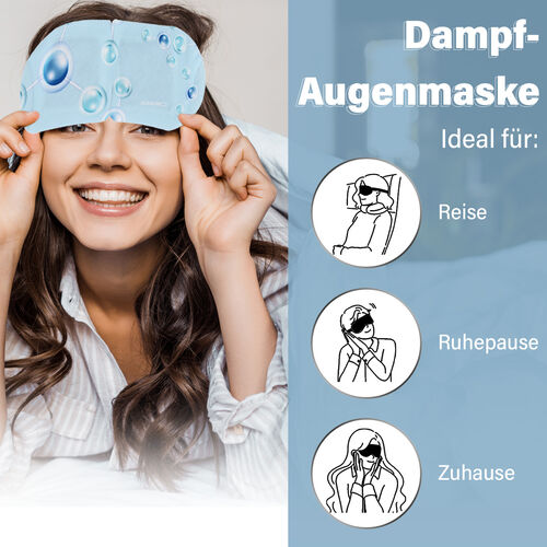 10er-Set selbstwärmende Hyaluronsäure-Dampf-Augenmasken, 18x8 cm image number 1