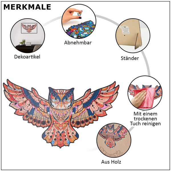 A3 Puzzle aus Holz, Wolf image number 2