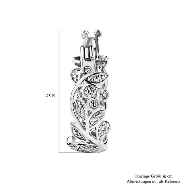 ALLORO platinierte Silber-Creolen mit Diamantakzenten image number 5