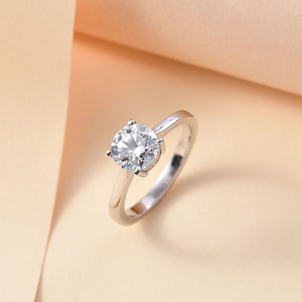 Moissanit Ring, 925 Silber platiniert - 1,18 ct. image number 2