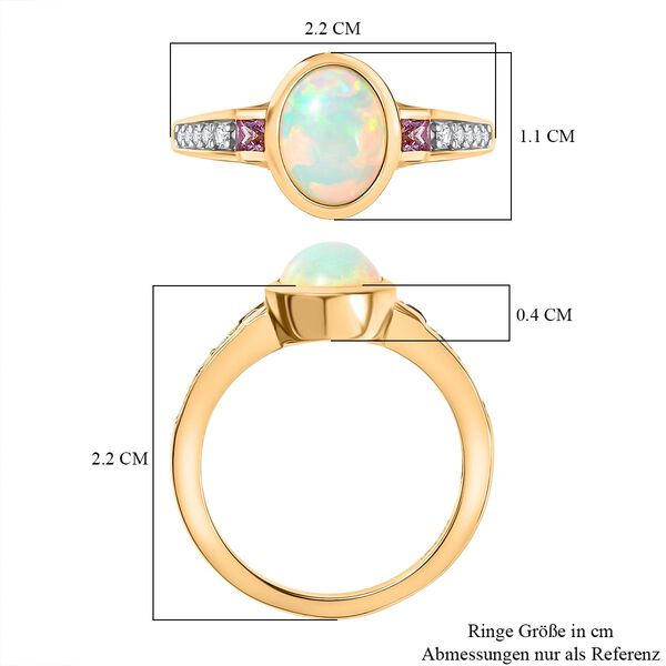 D&rsquo;Joy Nat&uuml;rlicher, &auml;thiopischer Welo Opal, rosa Saphir und Zirkon Ring - 1,36 ct. image number 6