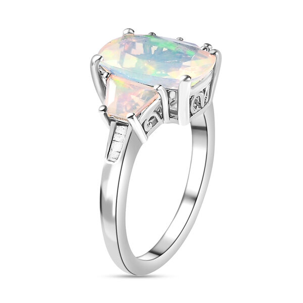 Nat&uuml;rlicher, &auml;thiopischer Welo Opal Ring, 925 Silber platiniert, ca. 3.35 ct image number 4