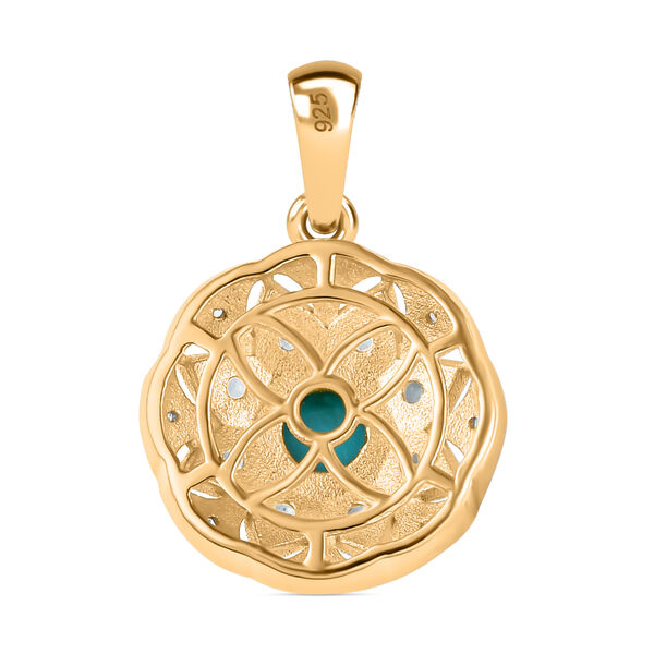 AA Sleeping Beauty T&uuml;rkis, Blauer Apatit Anh&auml;nger, 925 Silber 750 Gelbgold Vermeil ca. 0.75 ct image number 4