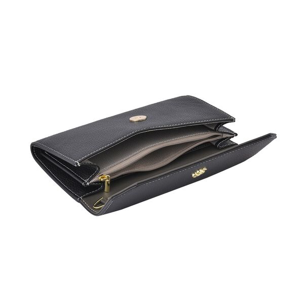 100% Echtleder Clutch mit RFID Schuz, 120 cm metall Riehmen, 20x12 cm, schwarz image number 5
