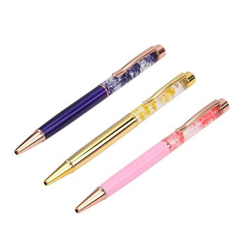 LIVMORE 3er-Set Kugelschreiber mit 3 blauen Tinten und Geschenkbox, Dunkelblau, babyrosa und gold, 14x1cm