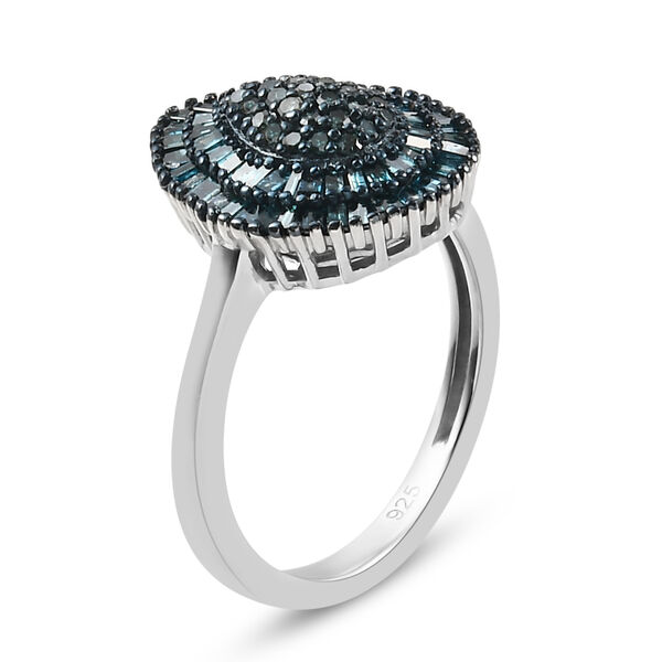 Blauer Diamant Ring 925 Silber platiniert  ca. 0,50 ct image number 5