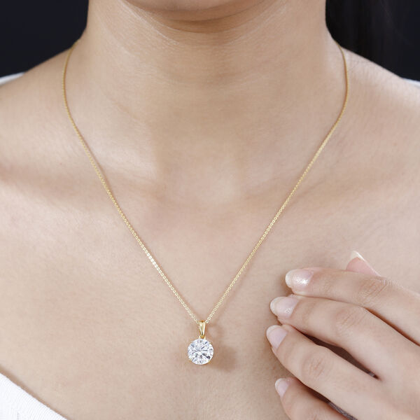 Moissanit Anh&auml;nger, 925 Silber 750 Gelbgold Vermeil- 3,43 ct. image number 3