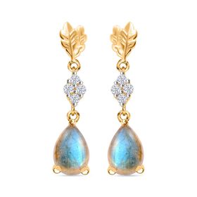 Labradorit und Zirkon Ohrringe - 5,37 ct.