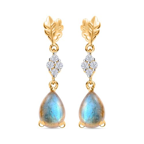 Labradorit und Zirkon Ohrringe - 5,37 ct. image number 0