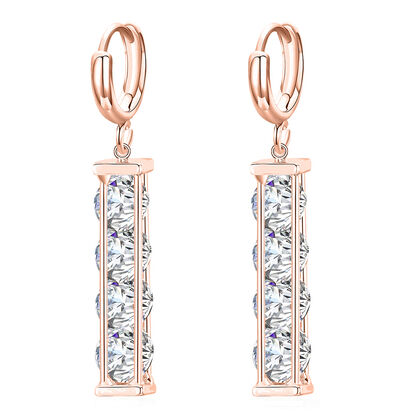 AAA Zirkonia Creolen, Nickelfreies Messing, ros&eacute;vergoldet