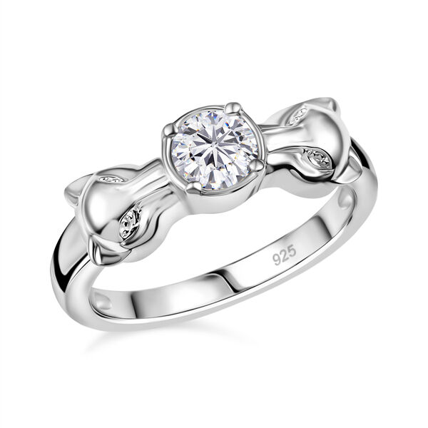 Moissanit Ring 925 Silber rhodiniert (Gr&ouml;&szlig;e 17.00) ca. 0,43 ct image number 3