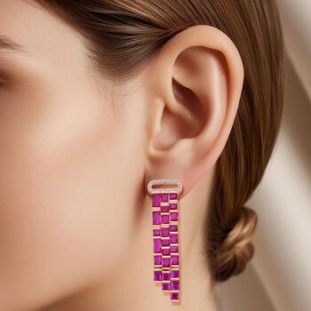 Wei&szlig;er Zirkonia, Glas Ohrringe, Nickelfreies Messing, ros&eacute;farben