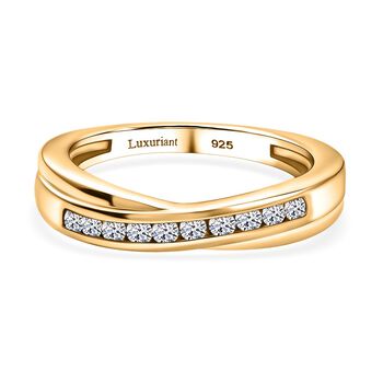 LUXURIANT DIAMOND - Lab Grown Diamant SI-GH Ring 925 Silber 750 Gelbgold Vermeil (Gr&ouml;&szlig;e 19.00) ca. 0.25 ct