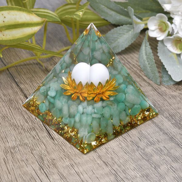 Edelstein Pyramide mit Rosenquarz und Quarz Lebensbaum, koralle image number 2